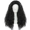 Long Curly Black Wigs Men Women Long Black Wig Rocker