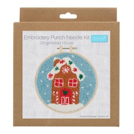 Trimits Embroidery Punch Needle Hoop Kits, 15.2cm 6”, Gingerbread House