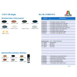 ITALERI 1415S - 1:72 F-15C Eagle , Modellbau, Bausatz, Standmodellbau, Basteln, Hobby, Kleben, Plastikbausatz, detailgetreu, Unlackiert