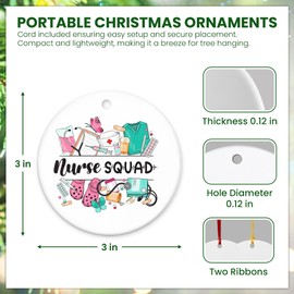 GEEMBI Nurse Gifts for Women, 2024 Christmas Ornaments - Christmas, Thank You, Appreciation Gifts for Nurses, Retirement Nurse Gifts, Nursing Gift Ideas - Christmas Tree Decoration Ceramic Ornaments