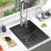 15 x 20 Inch Drop In Bar Sink Black, 15