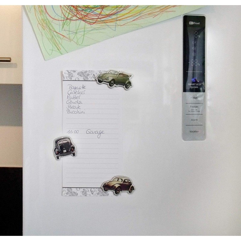 BRISA VW Collection - Volkswagen Kühlschrank-Büro-Pinnwand-Magnete mit Käfer/Beetle Motiven (3er