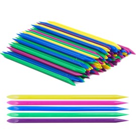 Crystal Nail Art Cuticle Pusher Sticks, 100 PCs Disposable Double-Sided Cuticle Remover Set Hygienic Nail Pusher Tool for Manicure and Pedicure Nail Cleaning Cuticle Stick (Multicolored)