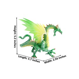 Fuwraixis Green Dragon Model, Ice Dragon Flying Dragon Toy Set, Simulation Mythological Animal Sculpture, Children's Collection of Toys, Gifts for Children from 3 Years Old
