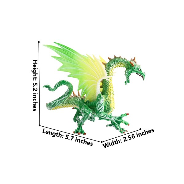 Fuwraixis Green Dragon Model, Ice Dragon Flying Dragon Toy Set,