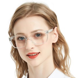 WEMOOTANTS Oversized Reading Glasses 2.0 Designer Readers for Women Retro Cat Eye Large Clear Frame 1.0 1.25 1.5 1.75 2.0 2.25 2.5 2.75 3.0 3.5 4.0 5.0 6.0 Bling Reading Glasses Transparent