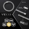 VEXXS Men's Bracelet 5/7 mm, Cuban Bracelets Made of 18