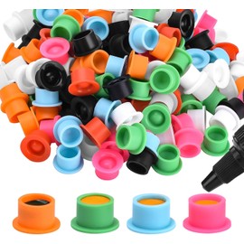 ATOMUS 200 piezas Silicon tattoo Ink Cup desechables Silicon tattoo Pigment Cup cejas redondas delineador de ojos lápiz labial Pigment Cup color mixto tatuaje Pigment Cup