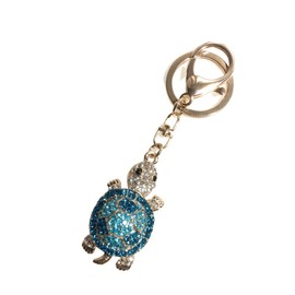 Regal Key Chain Turtle Bag Charm Bling Key Ring Blue