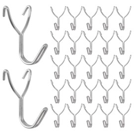 MOROBOR Pegboard Hooks 100pcs,1 Inch Silver J Hooks, Stainless Steel Fit for 1.2Inch Hole Pitch Pegboard, Will Not Fall Out, Display Hooks for Hanging Necklaces, Earrings, Jewelry, Keys