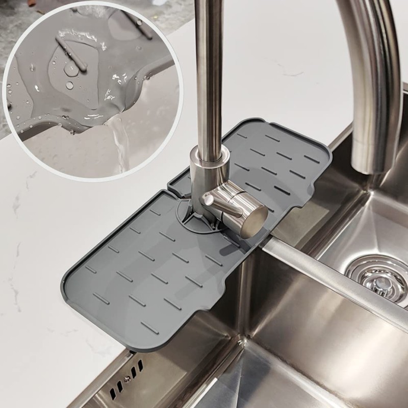 Splash Guard for Sink Faucet, Silicone Sink Splash Drain Drying