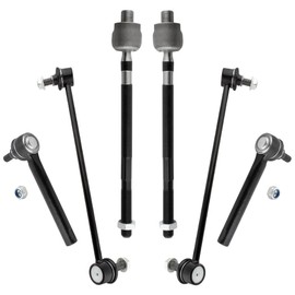 YMAUGP 6pcs Front Suspension Inner & Outer Tie Rod End Link Front Stabilizer/Sway Bar End Link Driver & Passenger Side for Nissan Murano 2005 2006 2007 ES800046 EV800047 K80255 K80256