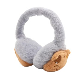 Foldable and Adjustable Earmuffs for Women - Soft Faux Fur Earmuffs Ideal for Winter - High Quality Ear Cups for Cold Days, gray