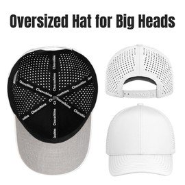 XL XXL Hats for Men Big Head,Large Snapback White Oversized Baseball Cap Trucker Golf Hat, 61.white, X-Large