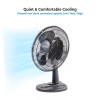 Comfort Zone 16" 3-Speed Oscillating Table Fan with Adjustable Tilt,