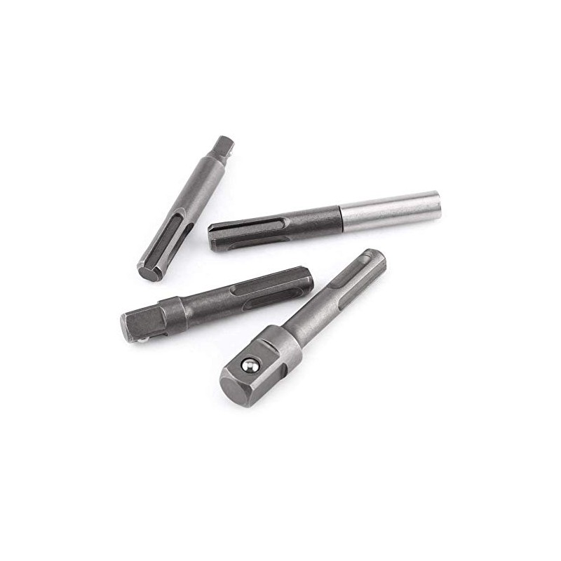 4Pcs Extension Adapter Set SDS Chuck Adapter 1/4" Hex Socket