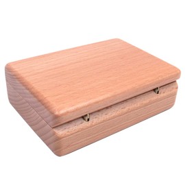 Shiwaki 4.7"x3.1"x1.6" Black Beech Solid Wood Small Jewelry Storage Box Case For Rings Stud Earrings Necklace Cufflinks
