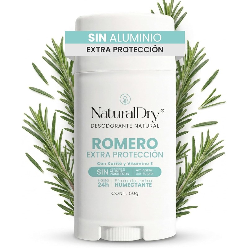 NaturalDry Desodorante Natural Extra Protección Romero 50g