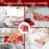 Whaline 6Pcs Christmas Swedish Dishcloths Red White Xmas Tree Snowflake