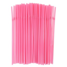 200pcs Plastic Straws Disposable Pink Straw 8.26" x 0.2"Long Bendy Straws Pastel Solid Colors Flexible Bendable Drinking Straw