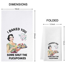 WCGXKO Funny Sarcastic Kitchen Decor Towel Housewife Towel Dish Cloth Tea Towel (I Baked You Towel)