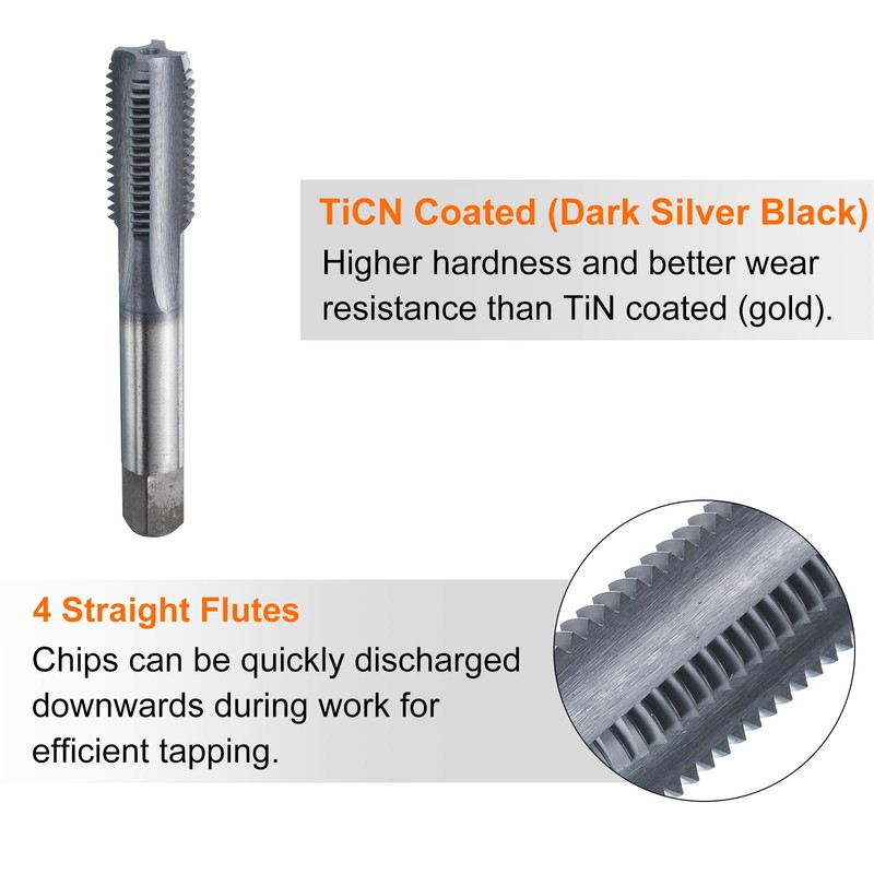 sourcing map 5/8"-14 UNS Thread Tap 6542 Cobalt High-Speed Steel