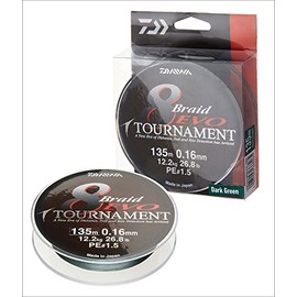 Daiwa Tournament 8 Braid EVO 0.08mm, 4,9kg/10,7lbs 300m dark green