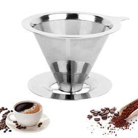 Coffee Filter Stainless Steel Coffee Filter Reusable Professional Coffee Filter Made of Stainless Steel Used for Manual Production Coffee Preparation Coffee Filter Easy to Clean