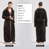 FashGudim Men's Hooded Plush Robe with Black Trim Full Length