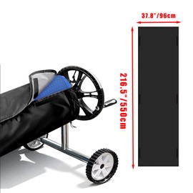 Tighall Pool Solar Reel Cover, 18FT Pool Solar Protective Blanket Reel Cover, Black Heavy Duty Waterproof Solar Blanket Cover for Pools(18 Ft)