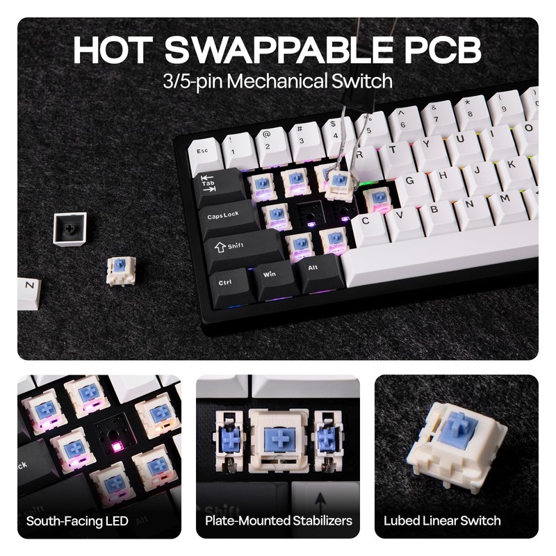 EPOMAKER Galaxy65 Wireless QMK/VIA Mechanical Keyboard, Ball-Catch Anodized Aluminum Custom