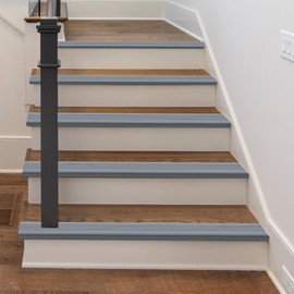 Coengwui Peel and Stick Anti-Slip Stair Nosing for Staircase Step Edge Protection Molding Trim (Gray, 32.8ft)