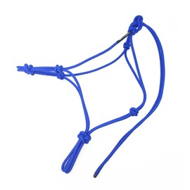 Knotty Girlz Horse Rope Training Halter - 4 Knot 1/4" Stiff Halter Cord - Used by Famous Trainers Multiple Sizes Multiple Colors (Ultra Marine, Large)