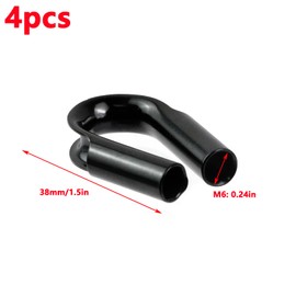 Antrader Rope Tube Thimble,4Pcs Stainless Steel Wire Rope Tube Thimble Heavy Duty Cable Thimble for Wire Rope Cable 1/4" (6mm),Black