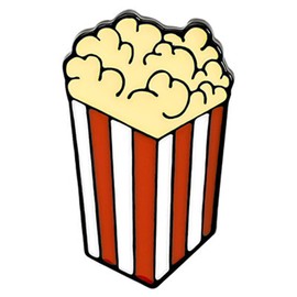 Flairs New York Foodies and Floral Theme Enamel Lapel Pin Brooch Badge (Pack of 1 Pin, Popcorn)