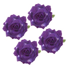 BESPORTBLE 4pcs Purple Cloth Rose Hairpin Clips Elegant Artificial Flower Brooch for Weddings Holidays Festivals and Parties Stylish Hair Decoration and Accessory