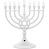 Traditional LED Electric White Hanukkah Menorah - Battery or USB
