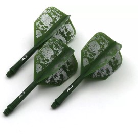 CUESOUL ROST Integrated Dart Shaft and Flights Big Wing Shape - Shaft Length 28mm-Big Wing Shape-Green Skeleton