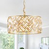 CATINER Modern Gold Crystal Chandeliers, Small Semi Flush Mount Chandelier