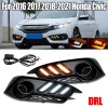 DRL LED Daytime Running light Fog Lamps W/Turn Signal For