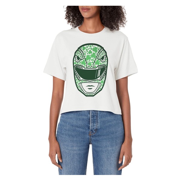 Power Rangers St. Patrick's Day Shamrock Fill Helmet Women's Crop