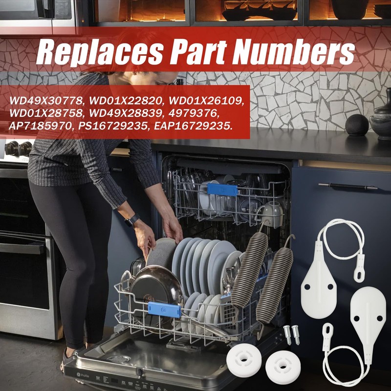 WD49X30778 Door Cable and Spring Kit for GE, Hotpoint, Haier