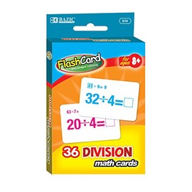 BAZIC Division Flash Cards (36/Pack), Case of 24