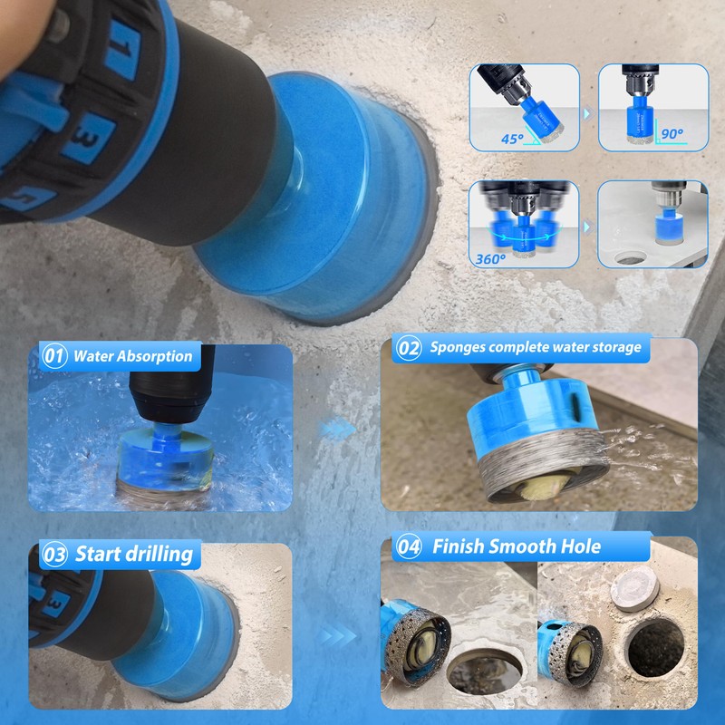 Diamond Tile Hole Saw Kit - ZNXIMER Porcelain Tile Drill