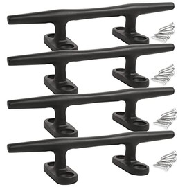 MX Boat Cleats Black Stainless Steel Open Base Dock Cleats Boat Rope Cleats 4PCS (4 INCH-4PCS)