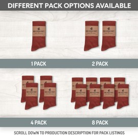 No Cold Feet Fun Colorful Novelty Socks for Men for Dress Casual Formal Groomsmen Wedding, Solid Burnt Orange, 6-Pack