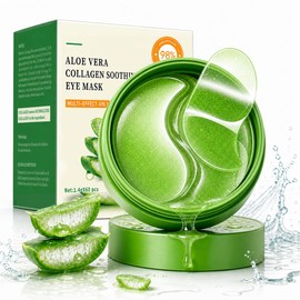 Under Eye Patches,60 PCS Aloe Vera Collagen Eye Patches for Puffy Eyes and Dark Circles,Hydrating Under Eye Mask Skincare for Women,Cooling Eye Gel Pads, Parches Para Ojeras