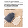 Plush Hot Water Bottle with Soft Plush Cover 2000ml Anti