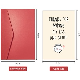 SuperShunhu Funny Birthday Card for Mom Dad, Mother’s Day or Father’s Day Card from Son Daughter, Cards for Mom and Dad, Parents Thank You Card, Thanks for Wiping My Ass and Stuff