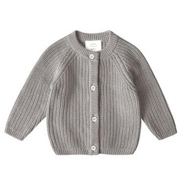 Stellou & friends Baby Cardigan for Girls and Boys, Unisex High-Quality and Soft Baby Clothing Made of 100% Cotton, I V, Oeko-Tex Certified, Grey (stone grey blend)